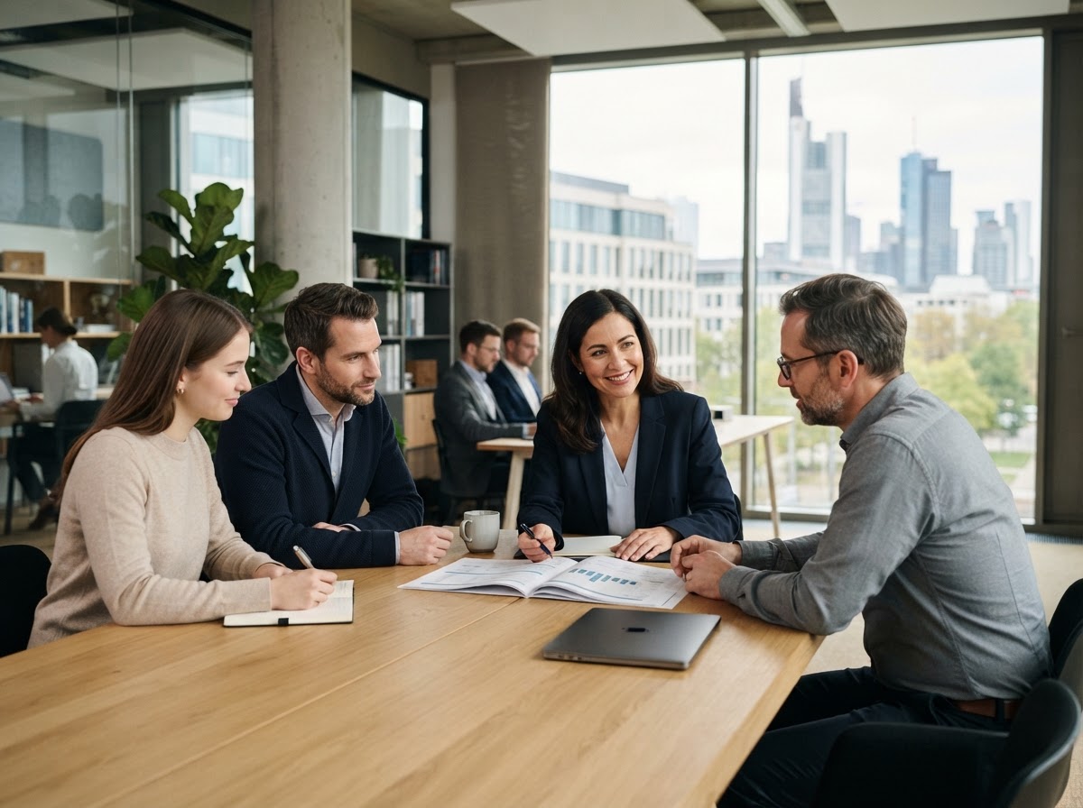 RhevonisCapital Team bei der Arbeit an Datenmodellen für Finanzanalysen
